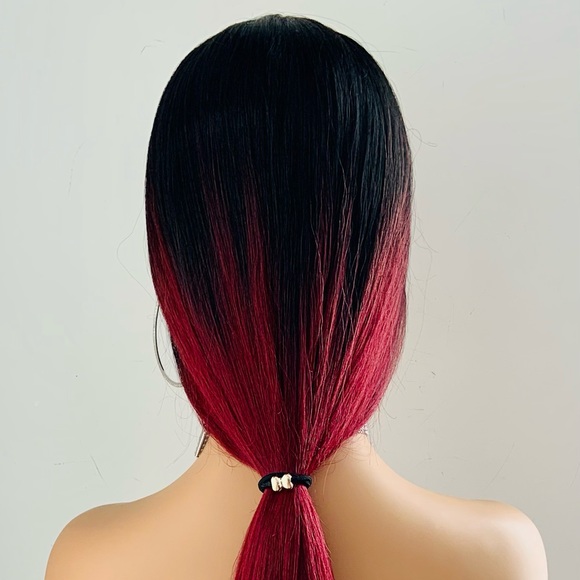 Very Pretty 36” Ombre Burgundy Lace Front Synthetic Wig - Picture 7 of 15